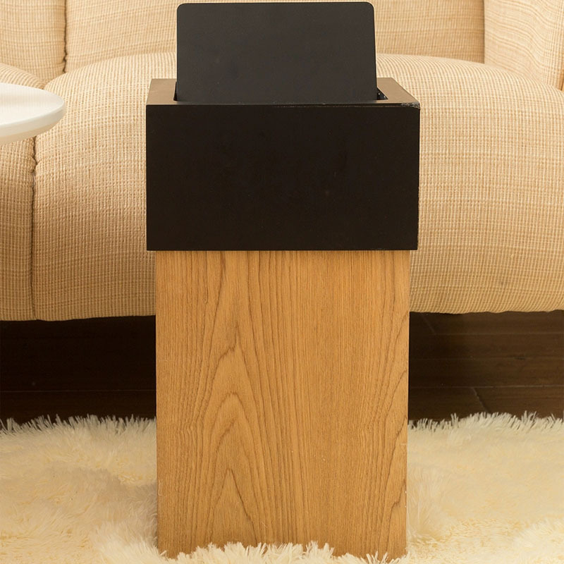 Walnut wood standard trash can