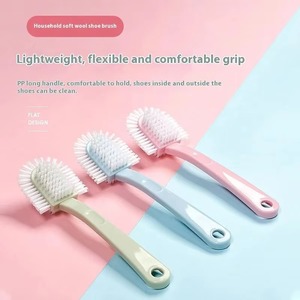 Juego de cepillos para zapatos de doble cara, cerdas suaves y coloridas, mango ergonómico, herramienta de limpieza multifuncional para zapatos, lavandería, inodoro y hogar - Product Image 4