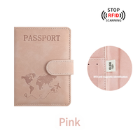 Dompet Kulit PU Penahan RFID dengan Logo Kustom Vintage, Tempat Kartu Kredit, Aksesoris Perjalanan Bisnis