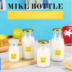 Bán buôn bán trong suốt vuông 350ml 500ml 1000ml 33oz sữa thủy tinh chai <span class=keywords><strong>Jar</strong></span> container nước táo với nắp cap cho uống - Product Image 2