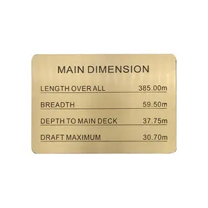 Custom Brass Nameplate Metal Tag UV Printed Embossing and Brushed Finish for Chemical Etching and Logo Painting