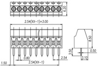 Terminal Blok Sekrup PCB 2.54mm 2P 3P 4P 5P 6P 7P 8P 9P 10P 12P