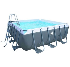 <span class=keywords><strong>Piscine</strong></span> <span class=keywords><strong>hors</strong></span> <span class=keywords><strong>sol</strong></span> Jilong Avenli 17752 Passaat grise avec cadre en acier carré, facile à installer, 300 cm x 300 cm x 100 cm - Product Image 1