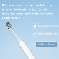 Brosse à dents personnalisée avec manche en plastique naturel, poils souples et dentifrice intégré, livrée avec boîte d'emballage, pour adultes