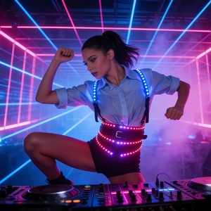 Conjunto de Disfraces LED Luminosos para Espectáculos de <span class=keywords><strong>Flamenco</strong></span> y Baile de Salón, de Lino/Algodón, para Escenario y Ambiente Festivo en Bares/KTV - Product Image 4