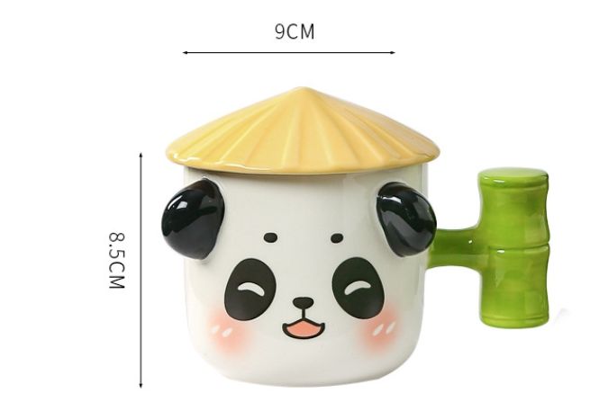 Fun Cartoon Panda Design Ceramic Mug 380ml Perfect for Milk & Juice