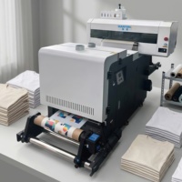 Machine d'impression DTF directe sur film A3+ 400 mm HY-4002A avec deux têtes d'impression I3200-A1 et secoueur de poudre pour textiles, vêtements et T-shirts