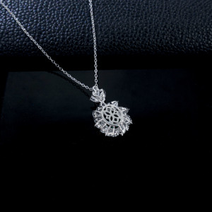 925 Sterling Silver Lab-Grown <b>Emerald</b> Necklace - Product Image 4