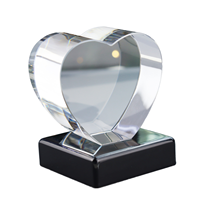 Cubo de Cristal Ecológico en Forma de Corazón K9, Grabado con Serigrafía, Tallado y Grabado Láser 3D, Colgante para Auto