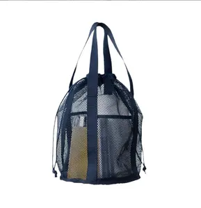 Large Capacity Cosmetic Storage Swim Washing Drawstring Hanging Mesh Bag Cheap Portable Foldable Travel Shopping Bags