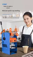 Machine de scellage manuelle commerciale pour gobelets de boissons, personnalisable pour les canettes de thé au lait et de lait de soja, pression manuelle pour les gobelets