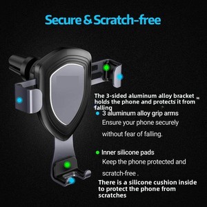 Support de téléphone portable pratique en alliage d'aluminium pour voiture, conçu pour fixer le téléphone sur la grille d'aération de la voiture, utilisation en extérieur - Product Image 1