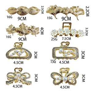 กิ๊บติดผมแบบครึ่งหัวสไตล์ยุโรปอเมริกันสำหรับผู้หญิง ทำจากโลหะผสมสังกะสี ประดับมุก กิ๊บหนีบ<span class=keywords><strong>ผม</strong></span>ขนาดเล็ก กิ๊บติดผมมุกสวยหรู - Product Image 1