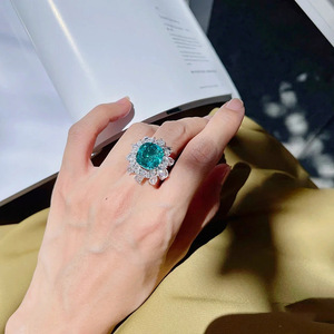 Vintage French Style Imitated Emerald Gemstone <b>Ring</b> European American Elegant Index Finger <b>Statement</b> <b>Ring</b> For Women - Product Image 4