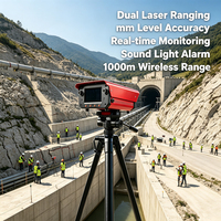 Capteur de déplacement laser pour monastères himalayens, précision mm, IP66, sans fil, alerte sonore et lumineuse de mouvements de roche