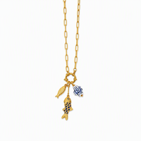 Collier pendentif poisson en gros, prêt à expédier, collier trombone, bijoux, pierres précieuses, collier en acier inoxydable plaqué or
