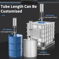 Pompes pneumatiques à barillet pour liquides à haute viscosité, pompes de transfert à piston sanitaire à commande pneumatique en acier inoxydable pour fûts