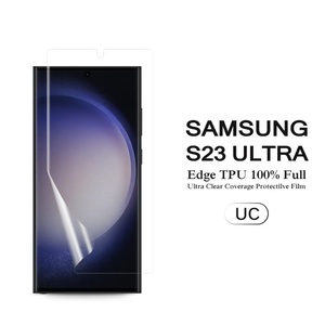 Soft Silicone Full Coverage 3D Curved Soft Clear TPU Hydrogel Film Screen <b>Protector</b> for Samsung Galaxy S23 S22 Ultra - Product Image 1