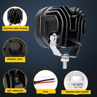 Feux de travail LED 3 pouces 12V 40W 4x4, feux de route LED, barre LED tout-terrain, feux antibrouillard pour camion