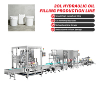 Ligne de remplissage de fluides industriels 20L sur mesure avec contrôle PLC, machine de remplissage automatique d'huile hydraulique et de bouchage à vis