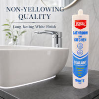 Sealant Silikon Asetat Sanitasi Anti Jamur Tahan Suhu Tinggi untuk Pasar Dubai UAE, Kemasan Kartrid 300ml