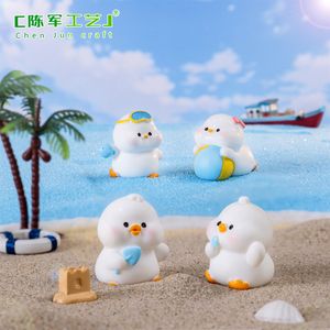 Figuras de patitos de playa de verano, lindas y decorativas, accesorios de decoración de ensueño, adornos para coche y escritorio - Product Image 3