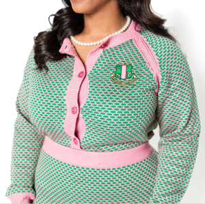 Fábrica de Suéteres YQ, Cárdigan de Punto Personalizado, Diseño de Bordado con Patrón, Cárdigan Holgado para <span class=keywords><strong>Mujer</strong></span>, Opción Multicolor - Product Image 1