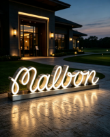 Enseigne LED personnalisée en acrylique découpée au laser, étanche, 3D, pour nom, enseigne extérieure, panneau publicitaire néon, bureau, commerce de détail