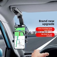 Support de navigation automobile à clipser sur pare-soleil, type boucle, pour enregistreur de conduite et support de téléphone avec rotation à 360 degrés pour caméra d'action