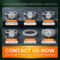 Bijoux fins en argent sterling 925, bague halo en moissanite 1-2 carats, taille émeraude, pavé, pour femme, sur mesure, vente en gros, assortiment en vrac