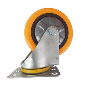 <span class=keywords><strong>Medium</strong></span> <span class=keywords><strong>Duty</strong></span> Zinco Chapeado <span class=keywords><strong>3</strong></span> 4 <span class=keywords><strong>5</strong></span> Polegadas Duplo Rolamento Laranja <span class=keywords><strong>Pu</strong></span> Rodízio Rodas Giratória para Dolly Carrinho - Product Image 3