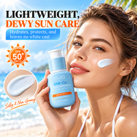 Vente en gros de GHK Cu Copper Peptide, booster de collagène pour le visage, réparateur, raffermissant, logo personnalisé, marque privée, soin UV, crème solaire SPF 50
