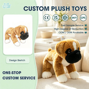 Peluche personnalisée chiot brun, jouet en peluche, conception sur mesure ODM/OEM, poupée animale douce en coton PP pour cadeau d'enfant et décoration intérieure - Product Image 1