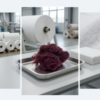 Fibre de polyester recyclée rouge 6D51MM utilisée pour le feutre