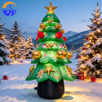 Sapin de Noël gonflable géant personnalisé avec base en tronc d'arbre, décoration de Noël pour les fêtes en plein air, les centres commerciaux, les cours et les festivals