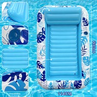 Piscine flottante gonflable d'extérieur en PVC certifiée CE, grand bateau flottant carré, transat flottant pour adultes pour bronzer