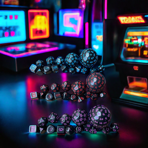 क्लासिक कस्टम 15 पीस ब्लैक <span class=keywords><strong>D3</strong></span>-D100 डिजिटल पासा संग्रहणीय उपहार वैयक्तिकृत गेम ऐक्रेलिक पासा सेट - Product Image 3