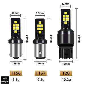 Feux LED de voiture S25 1156 1157, feux de freinage 12SMD 3030, clignotants, feux antibrouillard, feux de recul 2W - Product Image 2