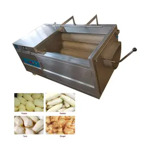 Industrial Brush Yam Onion Carrot Ginger Potato Cleaning Washing And Peeling Machine