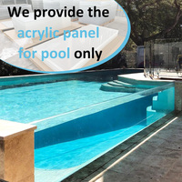 Plaque acrylique PMMA haute transparence de 50 mm et 100 mm d'épaisseur, forme personnalisée, avec service de découpe, garantie 30 ans pour piscine