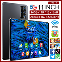 Tablet Pro 14 de 11 Pulgadas con Llamadas MTK, 16GB+1TB, 108MP, 8000mAh, 5G, Wi-Fi, Doble SIM+TF, Enlace de Voz, Puede Llamar, Multilingüe, Oficial