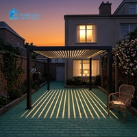 Pergola Bioclimatique Extérieure Écologique en Aluminium Étanche avec Toit Rétractable Motorisé à Lames Orientables et Protection UV - Idéale pour la Maison
