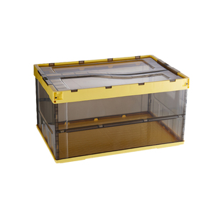 Clear Space Saving Sturdy Lidded Storage Bins for Books Toys Stackable Plastic Boxes