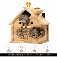 Maison de luxe en bois pour écureuils avec mangeoire suspendue, habitat extérieur en bois massif pour la faune de jardin, décoration professionnelle