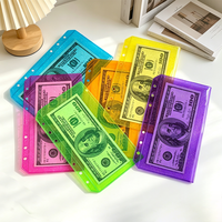 Pochettes pour classeurs A5 A6 A7 à 6 trous, enveloppes de budget sans fermeture éclair, organiseur de documents, pochette transparente en PVC à paillettes, ouverture latérale
