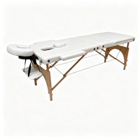 Table de massage portable à 3 sections avec cadre en bois, lit de spa pliable pour professionnels