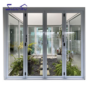 Puerta Plegable de Vidrio y Aluminio de Interior para Uso Comercial, Diseño Moderno con Persianas y Rejillas Insertadas, Conforme al Estándar NFRC de Canadá - Product Image 5