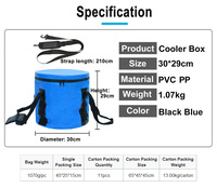 Seau de baril d'isolation thermique extérieur portable étanche grand sac de glace pliable portable packs de glacières réfrigérées