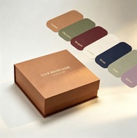 Boîte cadeau rigide mate en terre cuite personnalisée avec logo de marque estampé à chaud en or pour emballage de luxe pour anniversaires et fêtes