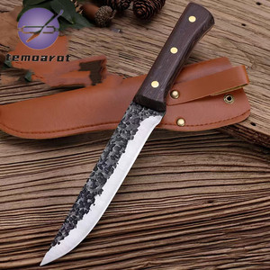 סכין גילוף מטבח בעבודת יד באיכות גבוהה מזוויפת בשר פקח עם כלי עוגת הולסטר - Product Image 5